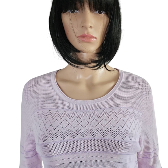Banana republic  lilac blush long sleeves Pointelle sweater, size L - Picture 2 of 14